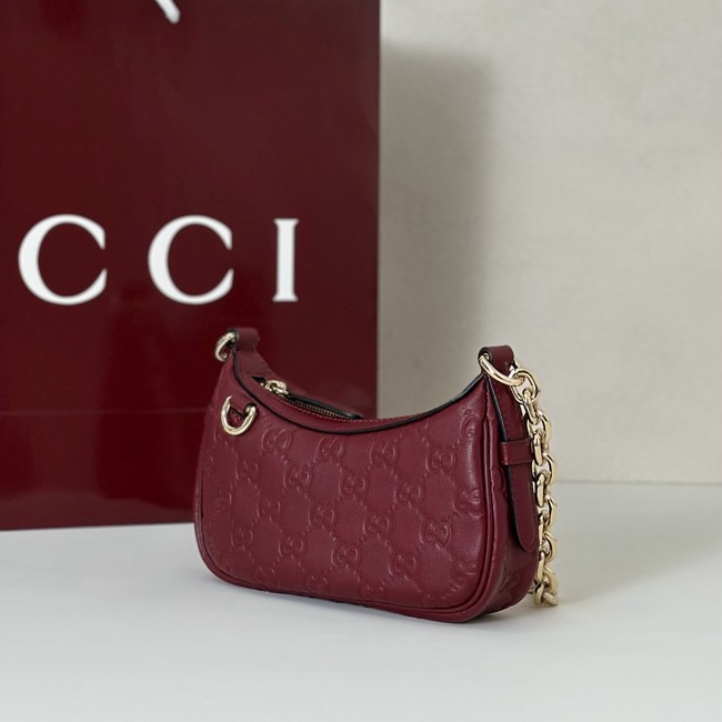 Gucci GG Emblem mini shoulder bag 847091 Rosso Ancora red