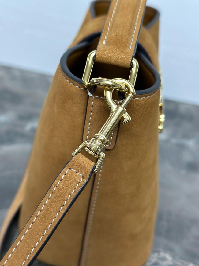 Celine MINI BUCKET LOUISE IN NUBUCK CALFSKIN 10N473 tan