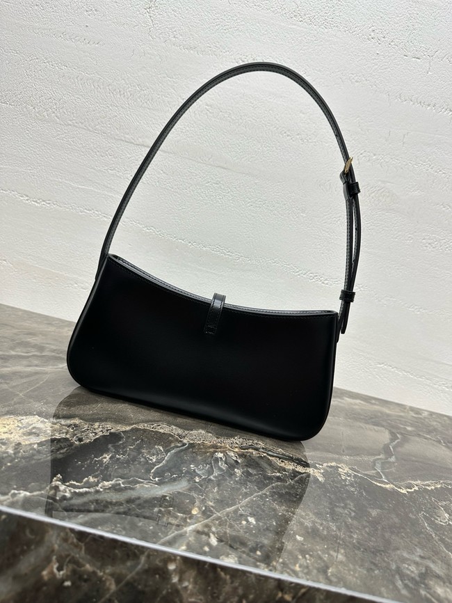 Celine TINA SHOULDER BAG IN shiny calfskin 123053 black