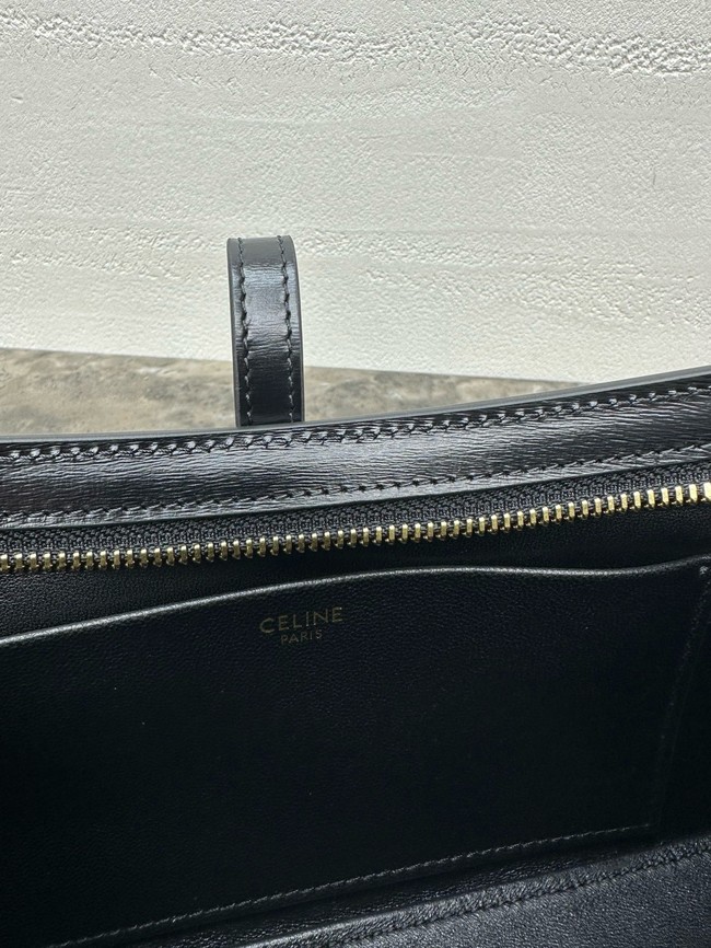 Celine TINA SHOULDER BAG IN shiny calfskin 123053 black