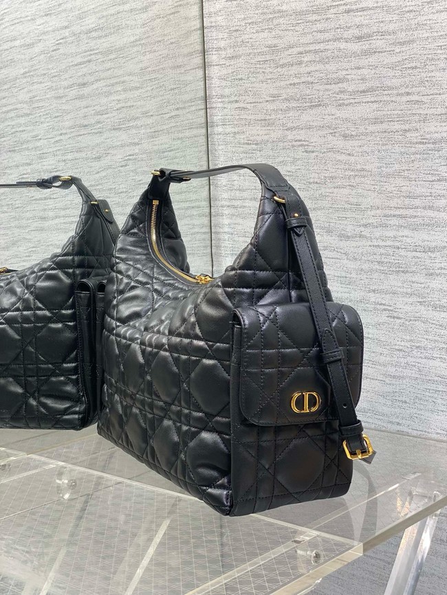 Dior Large D-Dream Bag Macrocannage Lambskin M6322 black