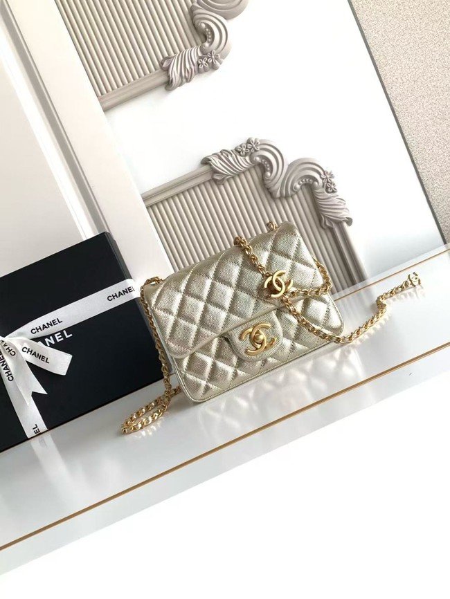 CHANEL mini Flap Bag AS1786 light gold