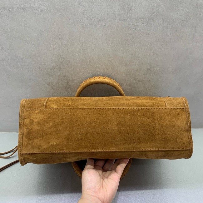 Balenciaga Le City medium suede tote bag 230582 camel