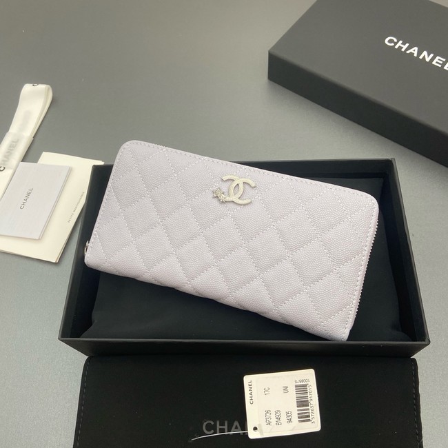 Chanel Classic Zipped Wallet 3726 light gray