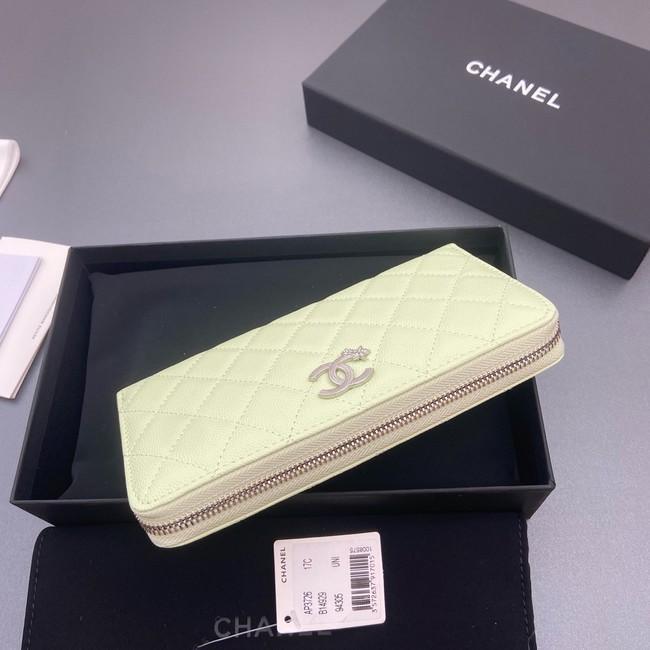 Chanel Classic Zipped Wallet 3726 light green