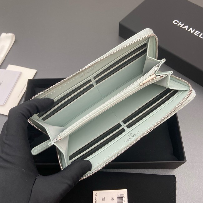 Chanel Classic Zipped Wallet 3726 light green