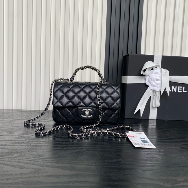 CHANEL Clutch With Chain AS2701 black&Silver Metal