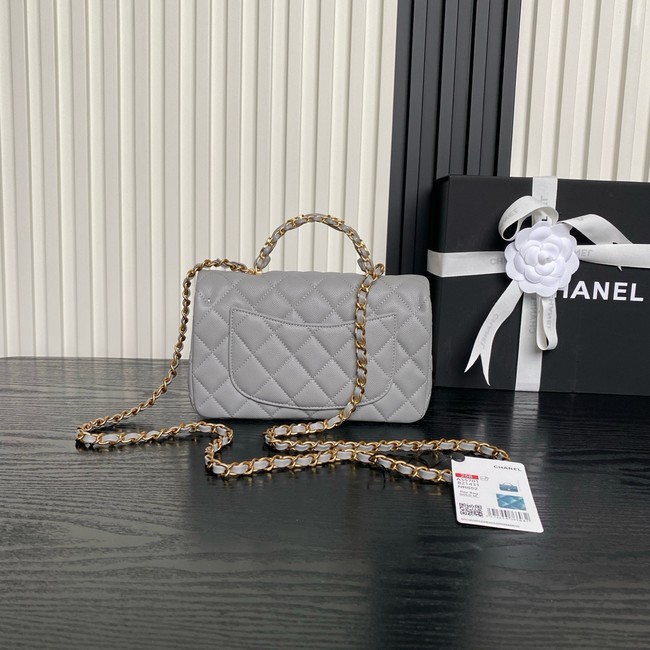 CHANEL Clutch With Chain AS2701 gray&gold Metal