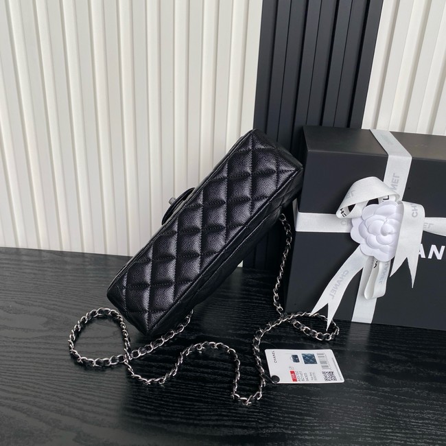 CHANEL Mini Flap Bag with Top Handle AS5702 black&Silver Metal