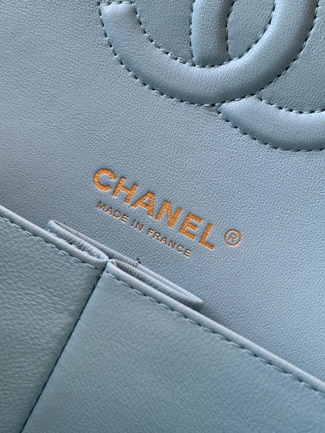 CHANEL Classic 11.12 Handbag velvet A01112 light blue