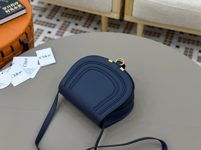 Chloe Grained Calfskin MARCIE saddle bag 31054 dark blue
