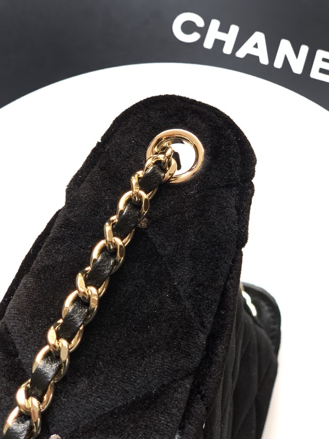 CHANEL velvet Shoulder Bags AP4861 black