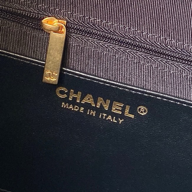 CHANEL Hobo Bag Suede Calfskin AS5970 black