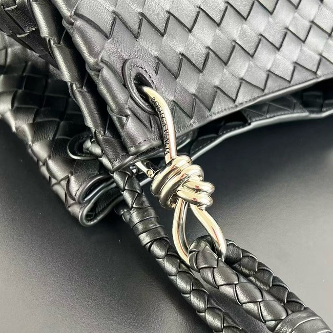 Bottega Veneta Parachute 826212 black&Vintage silver finish