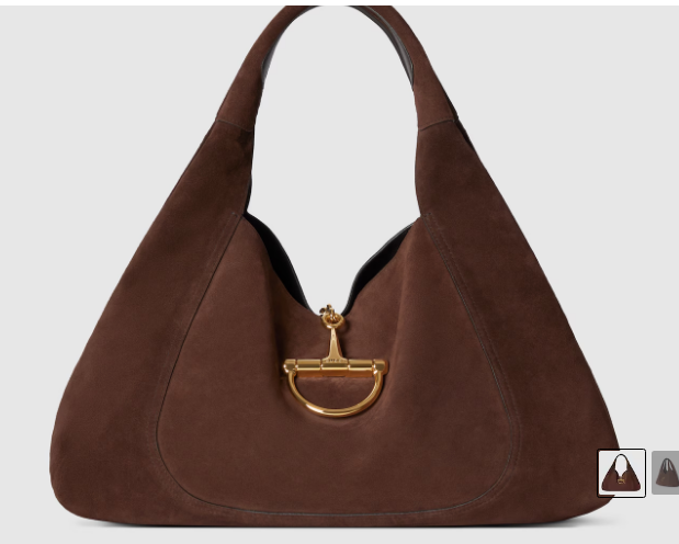 Gucci Softbit maxi shoulder bag Variation 837466 dark brown suede