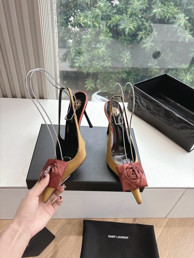 YSL AMALIA slingback pumps in satin crepe 21025-2