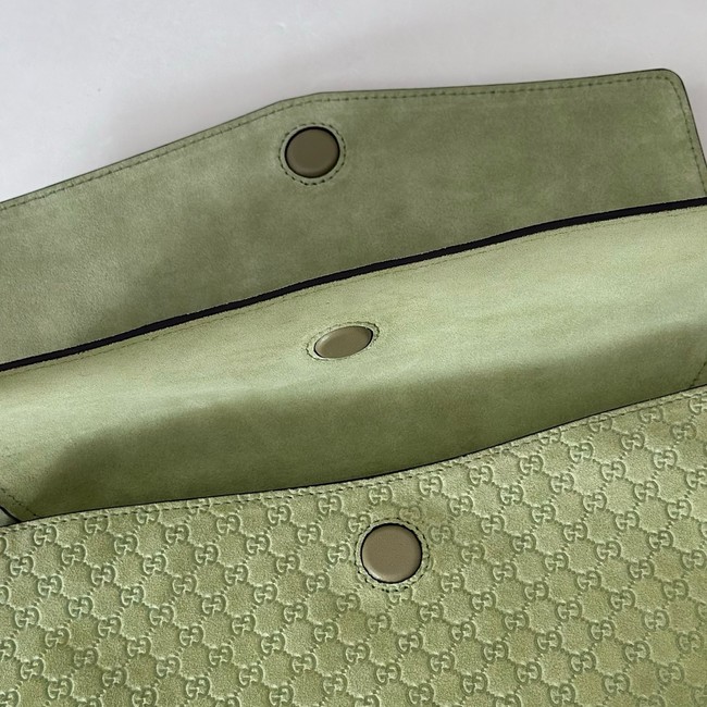 GUCCI Medium shoulder bag with chain Suede 857622 green