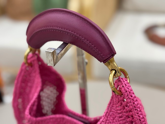 Chloe SUMMER straw and leather tote bag 1668 rose