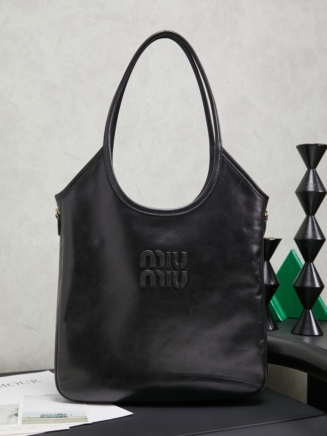 MIUMIU IVY leather handbag 5GB231 black