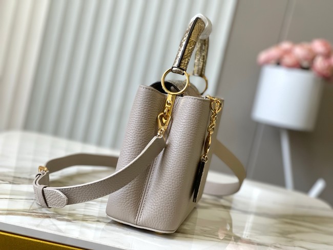 Louis Vuitton Capucines BB M89369 light gray&gold Snake skin