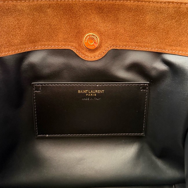 SAINT LAURENT JAMIE shoulder pouch in suede 862712 CARAMEL