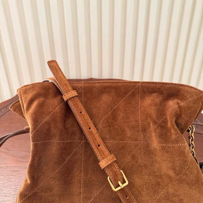 SAINT LAURENT JAMIE shoulder pouch in suede 862712 CARAMEL