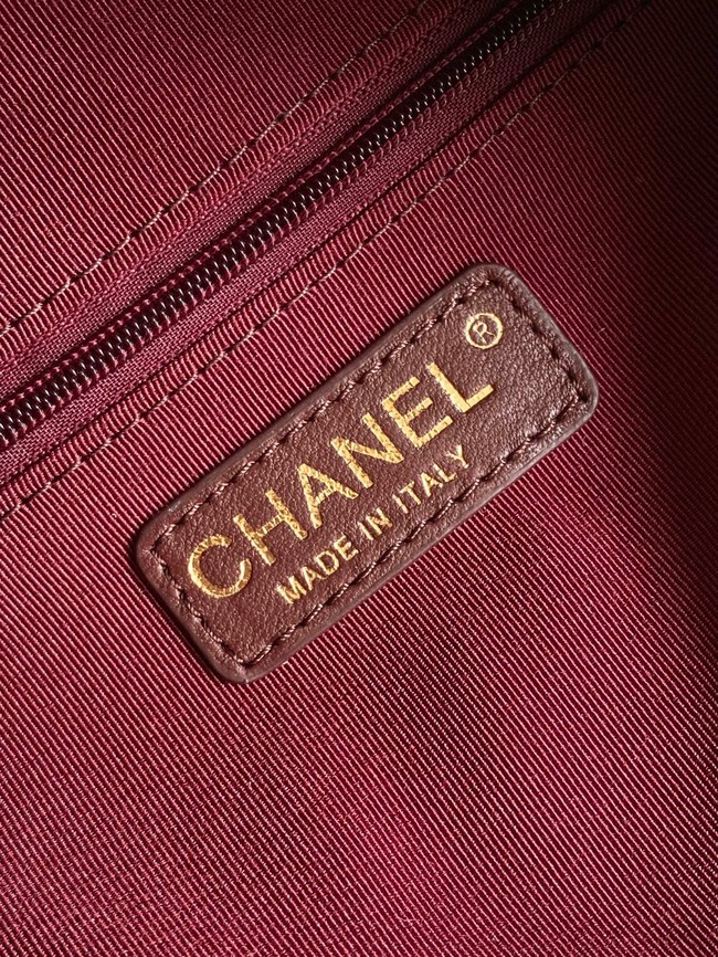 Chanel Lambskin Bowling Bag AS5791 burgundy