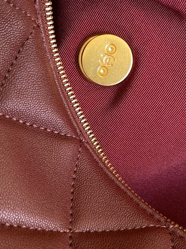 Chanel Lambskin Small Bowling Bag AS5792 burgundy
