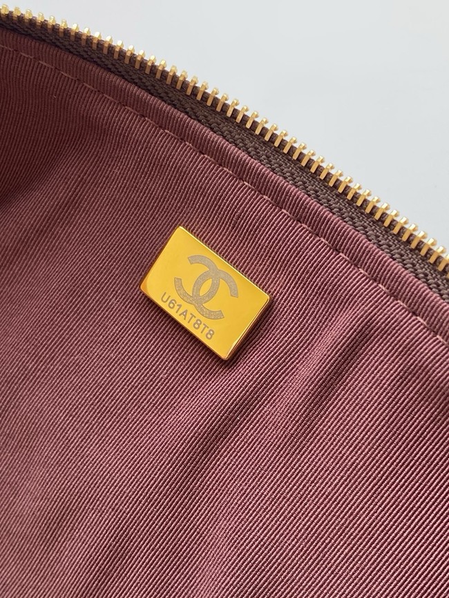 Chanel velvet Small Bowling Bag AS5792 dark brown