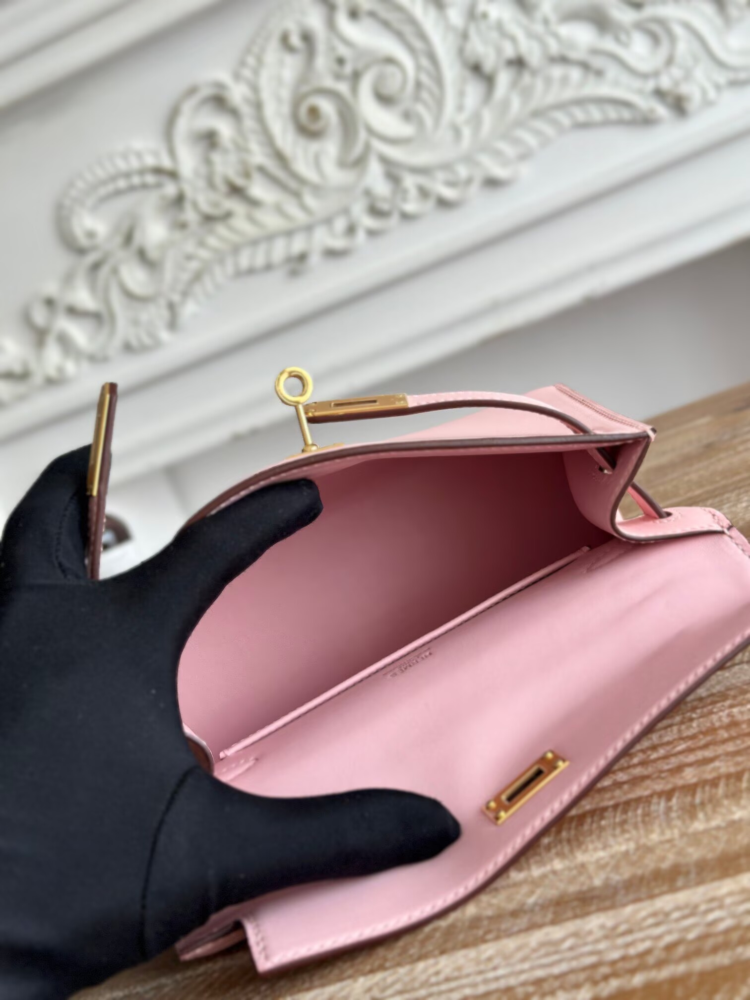 Hermes Original Swift Leather Mini Kelly K22CM H23560 Light Pink