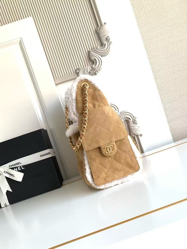 CHANEL 25 Handbag AS5293 Suede Calfskin brown