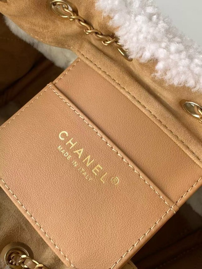 CHANEL 25 Handbag mini AS5631 Suede Calfskin brown
