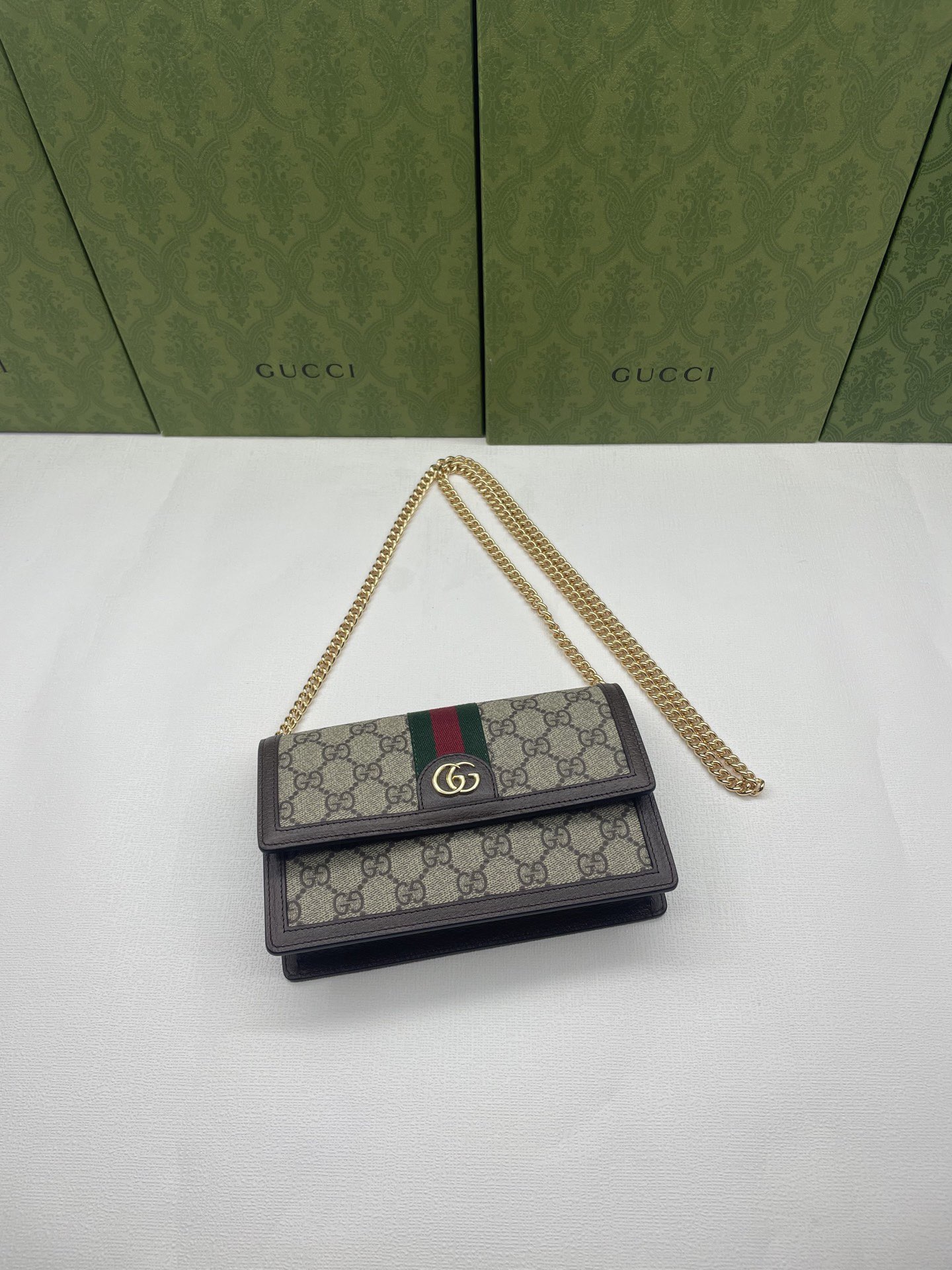 Gucci Ophidia GG Supreme Original Leather Bag 476079 Brown