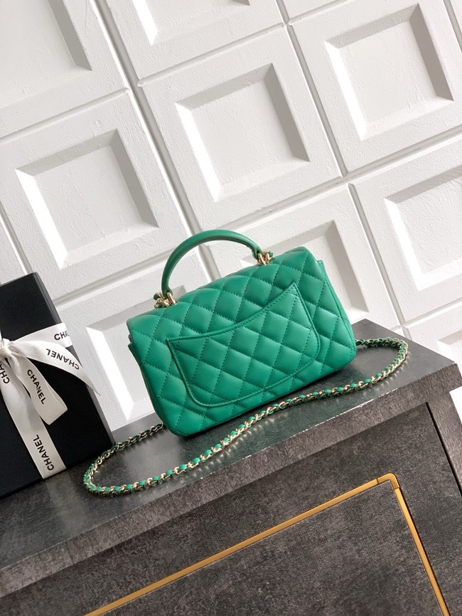CHANEL Mini Flap Bag with Top Handle AP2431 green