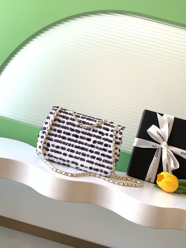 CHANEL Evening Bag AS4298 black&white