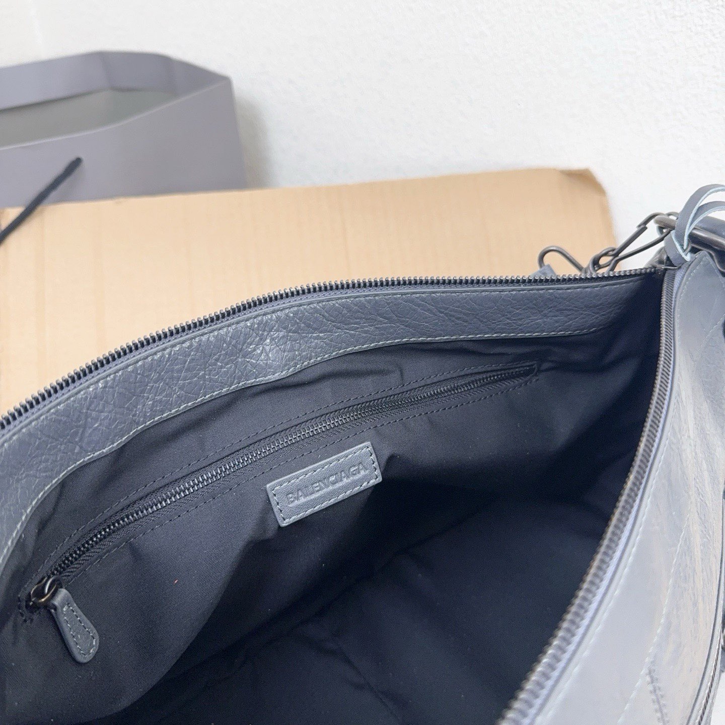 Balenciaga Original Leather Handbag 2185 Gray