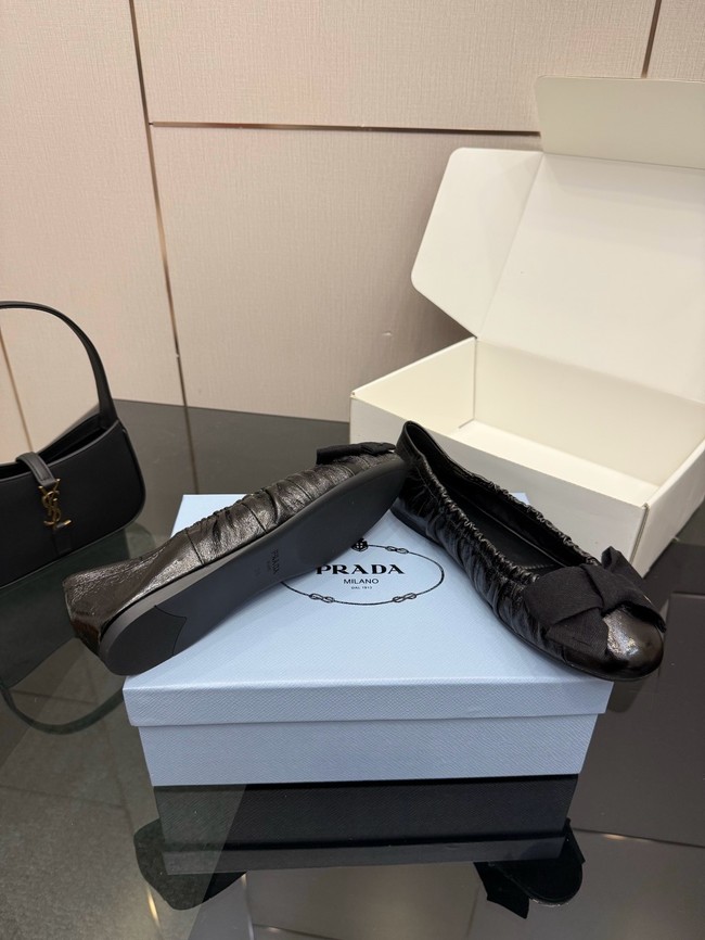 Prada Mordore nappa leather ballerinas with bow 55723-1