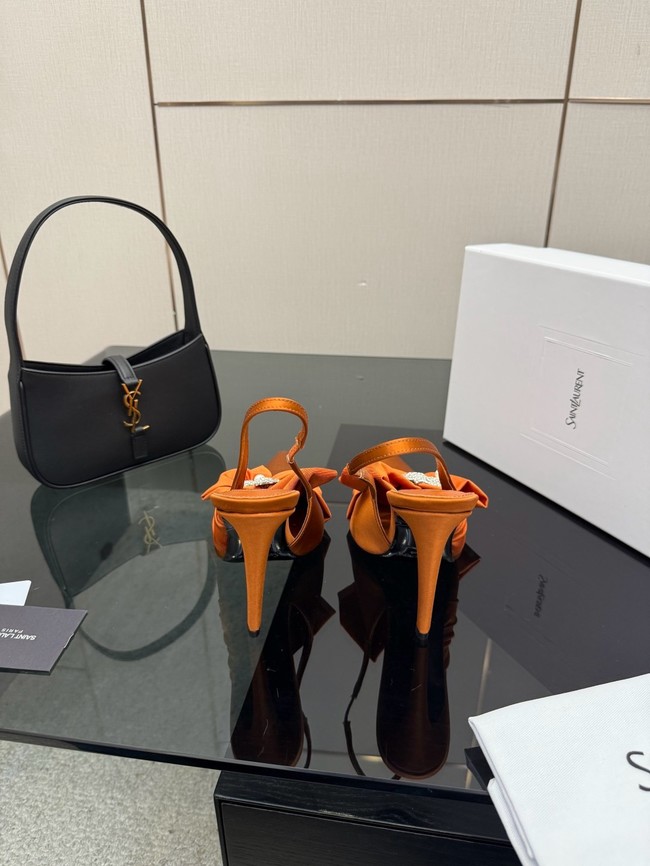 Saint Laurent AMALIA slingback pumps in satin crepe Heel 10.5CM 55726-9