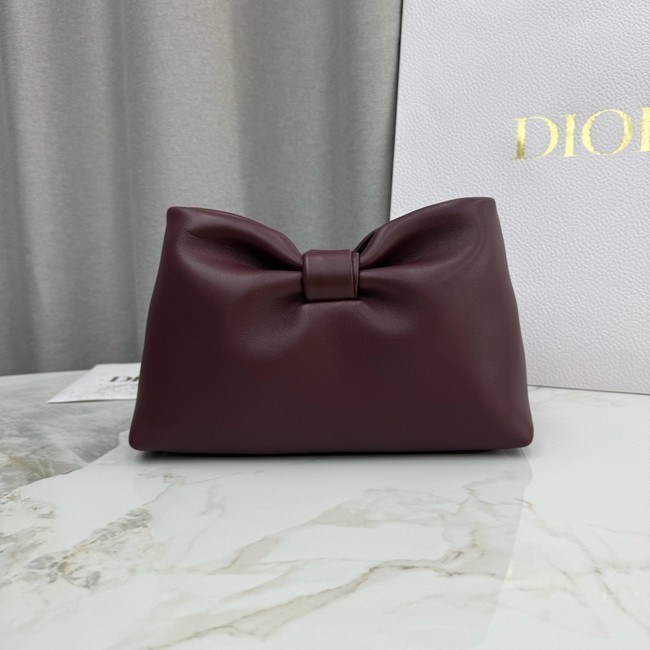 Small Dior Bow Bag Lambskin M0715O Wine