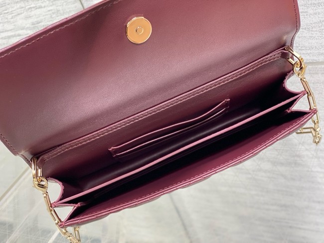 My Dior Mini Bag Cannage Lambskin S0984PU wine red