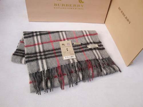 Burberry Cashmere Gray Nova Check Scarf