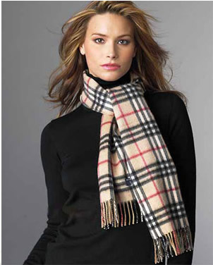 Burberry Cashmere Light Camel Nova Check Scarf