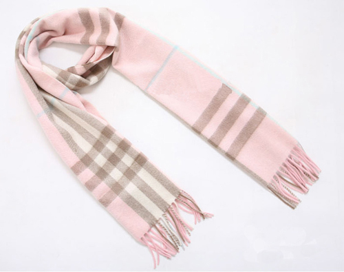 Burberry Cashmere Pink Giant Check Scarf
