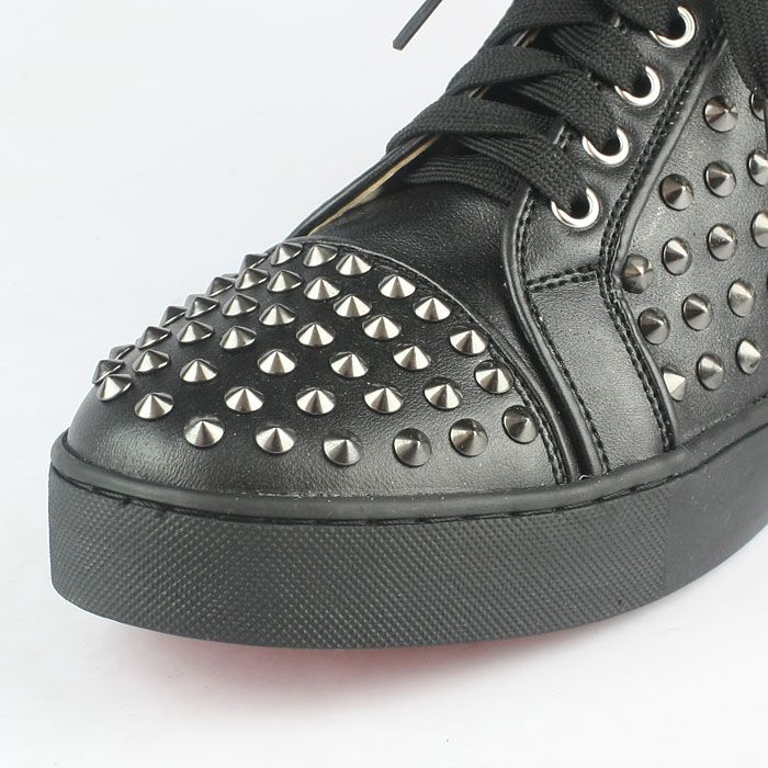 Christian Louboutin Lambskin Mens Flat Sneakers Black