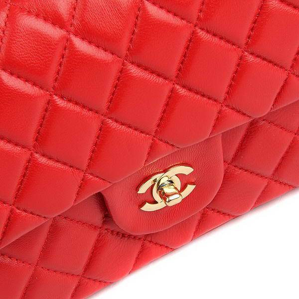 Chanel 2.55 Series Flap Bag A01112 Red Leather Golden Hardware