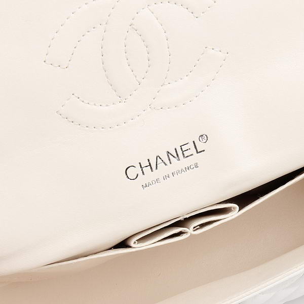 Chanel 2.55 Series Flap Bag A01112 White Leather Silver Hardware