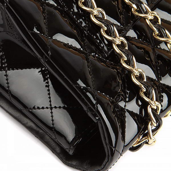 Chanel Jumbo Bags A36073 Black Patent Leather Golder Hardware