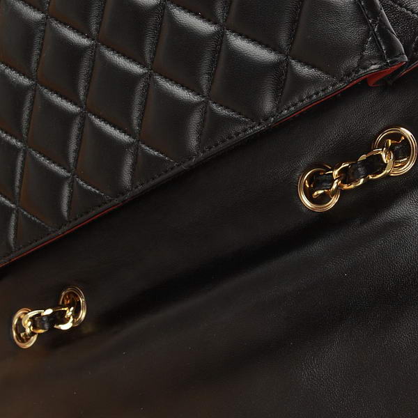 Chanel Jumbo Bags A36073 Black Lambskin Leather Golder Hardware
