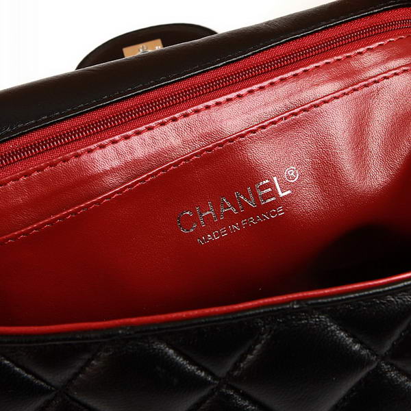 Chanel Jumbo Bags A36073 Black Lambskin Leather Silver Hardware