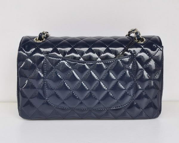 buy Cheap Chanel 2.55 Series Royalblue Patent Leather Flap Bag Silver Hardware